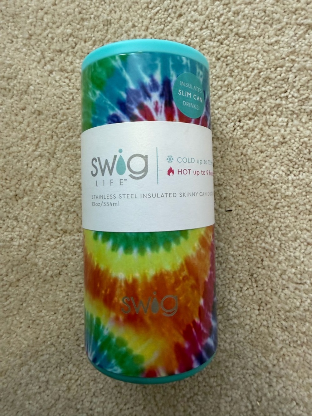 Swig Life Tie-Dye Insulated Skinny Can Cooler - Multicolor